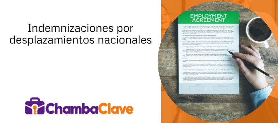 Indemnizaciones por desplazamiento y comisiones dentro del país